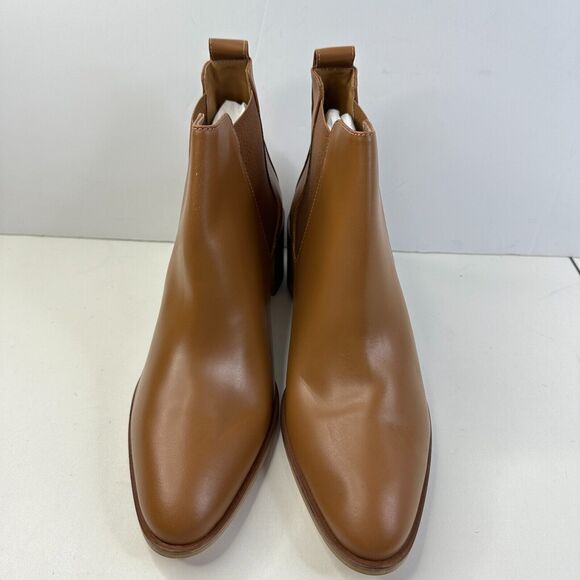 Everlane The Heel Ankle Boot Leather Block Heel Cognac Brown Women 10.5 NWOB - Picture 3 of 12